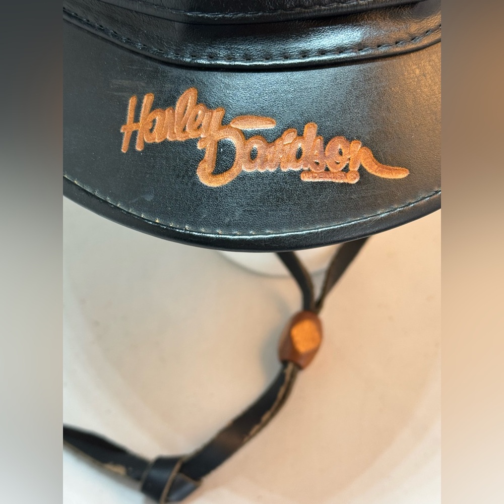 Harley-Davidson Vintage Hat Black Eagle Emblem USA Small Adjustable Biker Cap - Picture 6 of 16